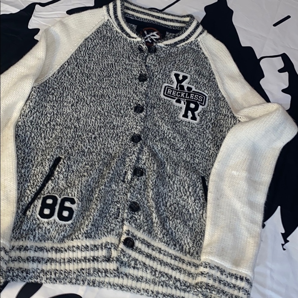 Plush button up sweater